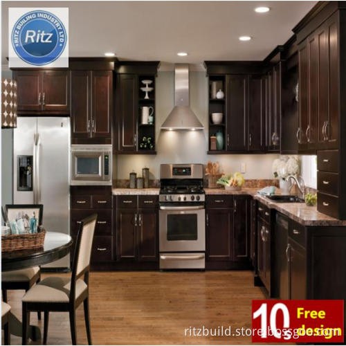 New Lacquer Wooden Furniture Kitchen Cabinet / Kitchen Cabinets / Solid Wood Kitchen Cabinets